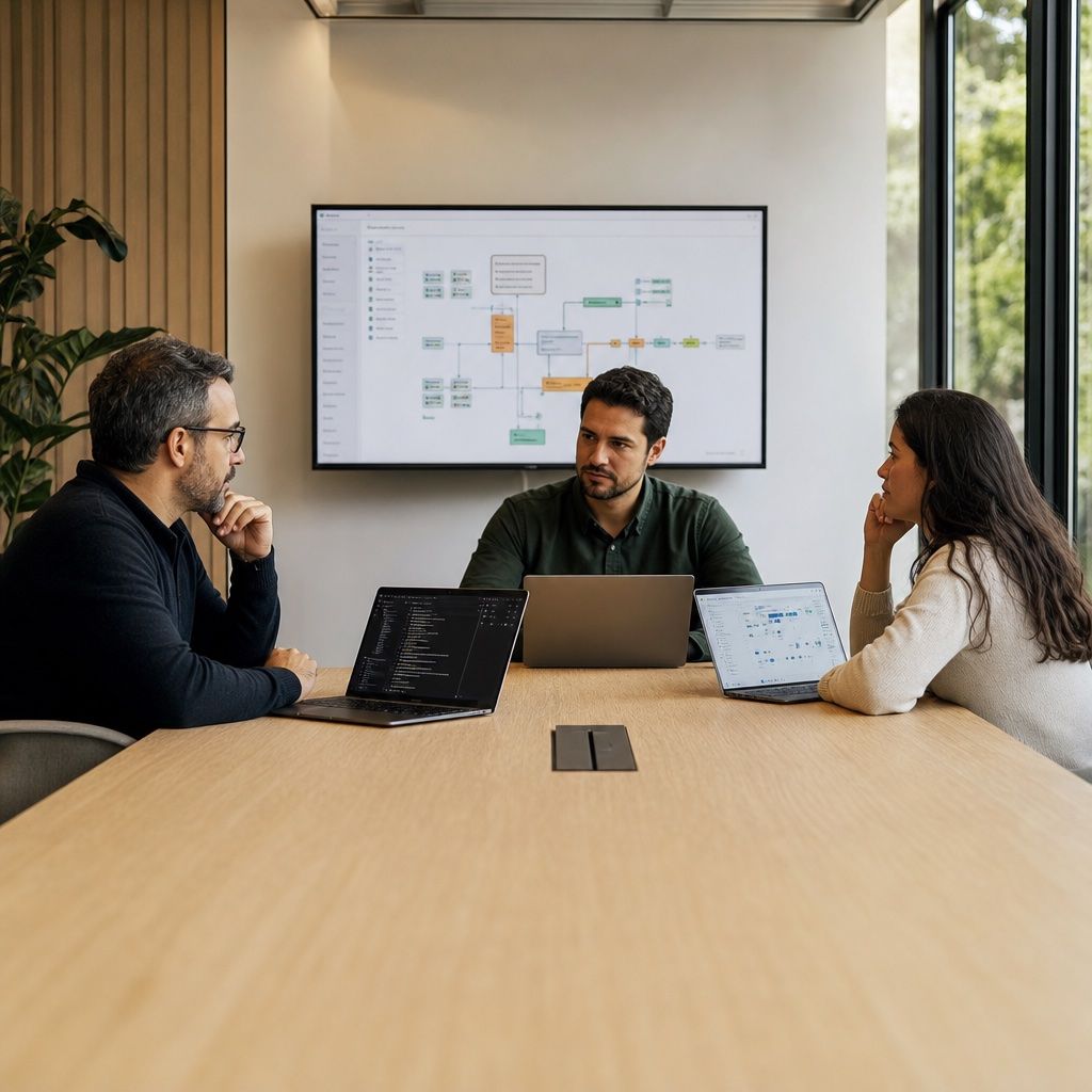 Working session in a modern boardroom