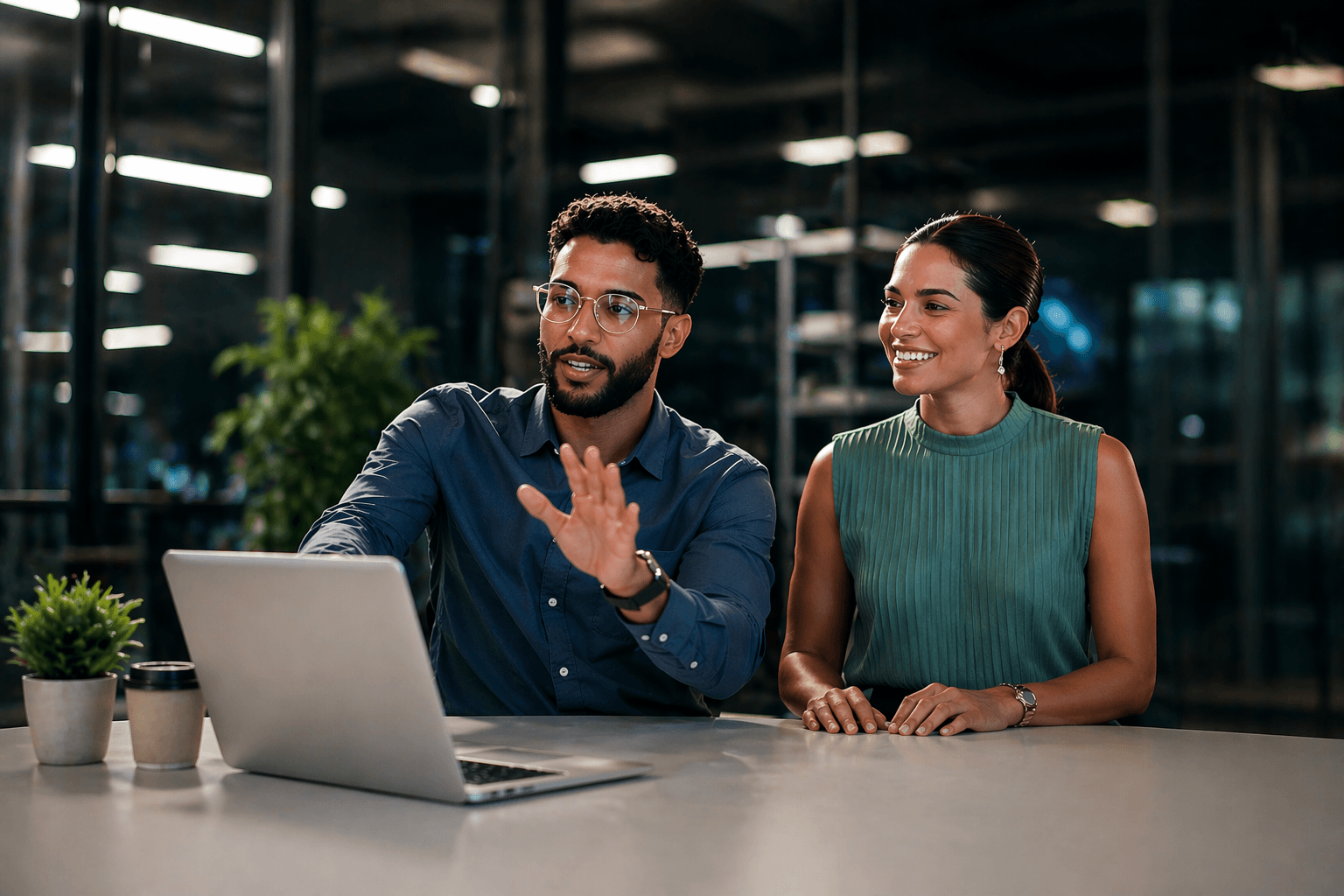 Business professionals collaborating
