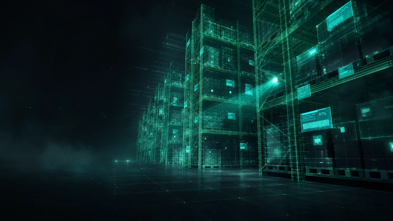 Smart warehouse digital twin with live inventory